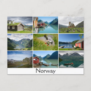 Postcard with landscapes and the text: 'Norway'