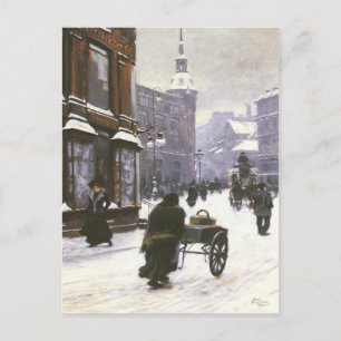 Postcard With Paul Gustave Fischer Painting
