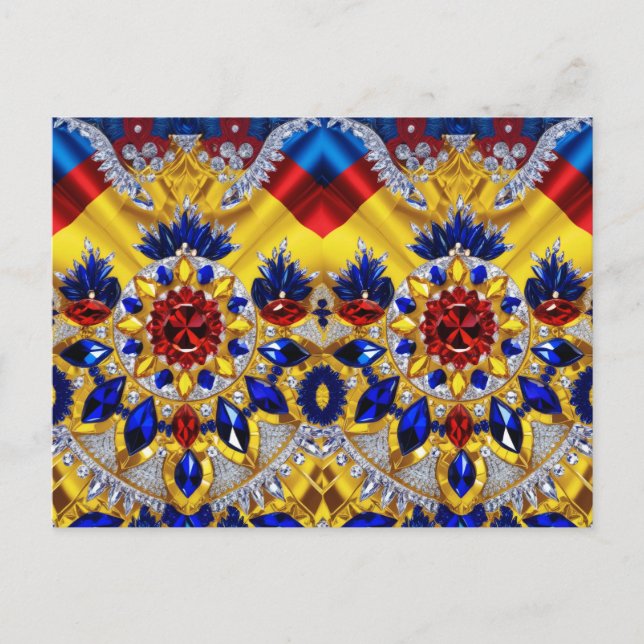 Postcard with Romanian Colours Design (Front)