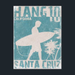Postcard with Santa Cruz Surfer Print<br><div class="desc">Postcard with vintage Surfer hitting the beach in Santa Cruz, California. Please, let us know if you want some changes made that would please you. We are happy to help out if you need any changes to the layout such as colours, tone, size or any other additions such as your...</div>