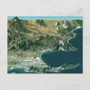 Postcard With Satellite Image Over Cape Town