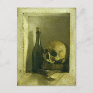 Postcard With Skull Painting