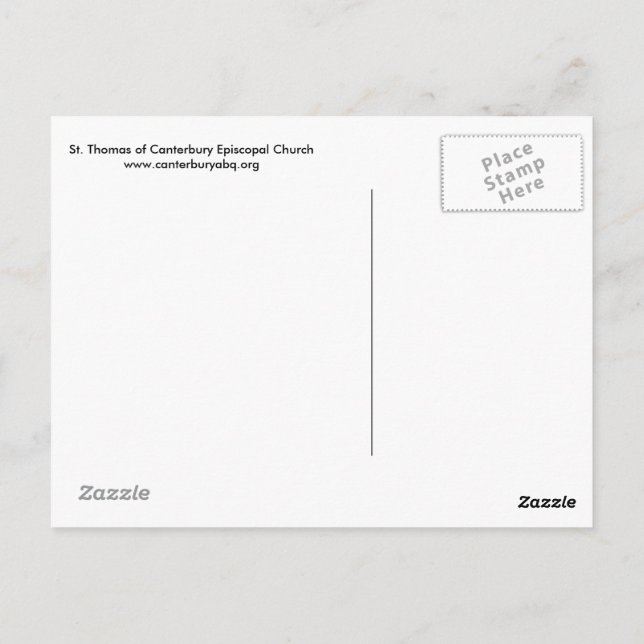 Postcard with sunlit Cross (Back)