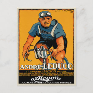 Postcard With Vintage Bicycle Poster Print
