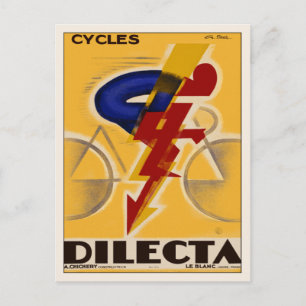 Postcard With Vintage Bicycle Poster Print