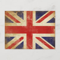 Postcard with Vintage Great Britain Flag
