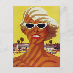 Postcard with Vintage Greetings from the Beach