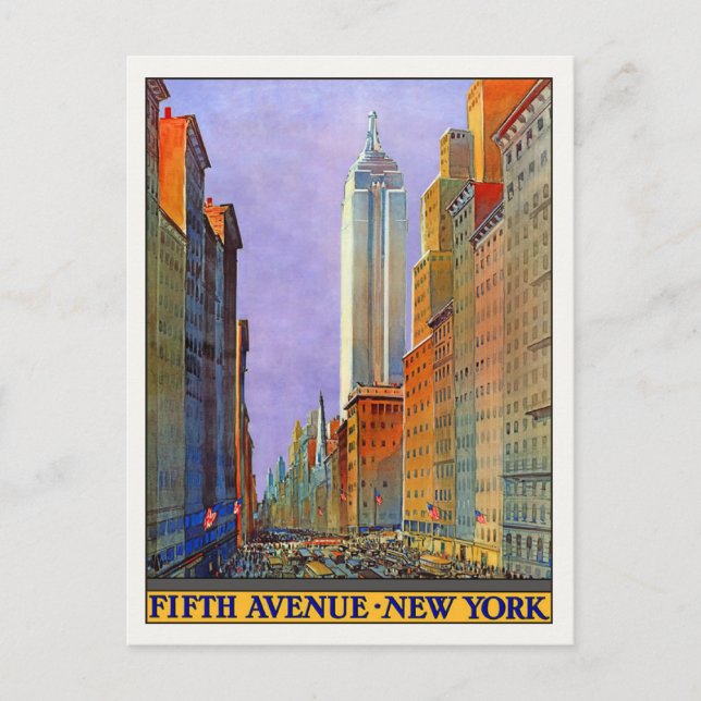 Postcard with Vintage New York Poster Print (Front)