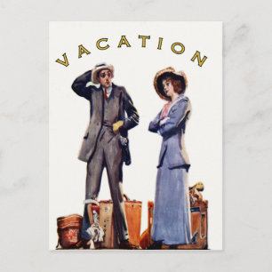 Postcard With Vintage Vacation Print