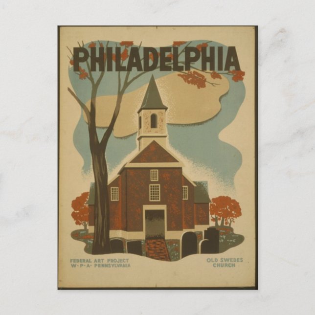 Postcard-WPA-Philadelphia Postcard (Front)