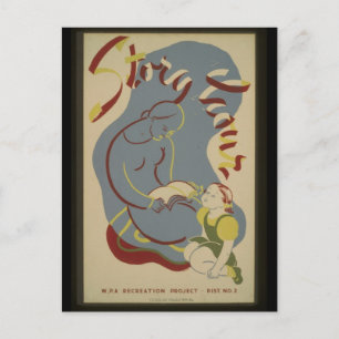 Postcard-WPA-Story Hour Postcard