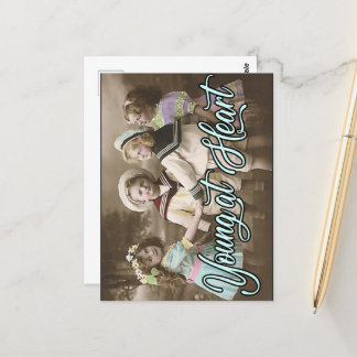 Postcard Young at Heart Vintage Children Playing