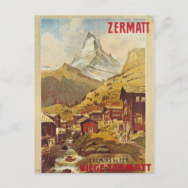 Postcard Zermatt Switzerland Gornergratbahn (Front)