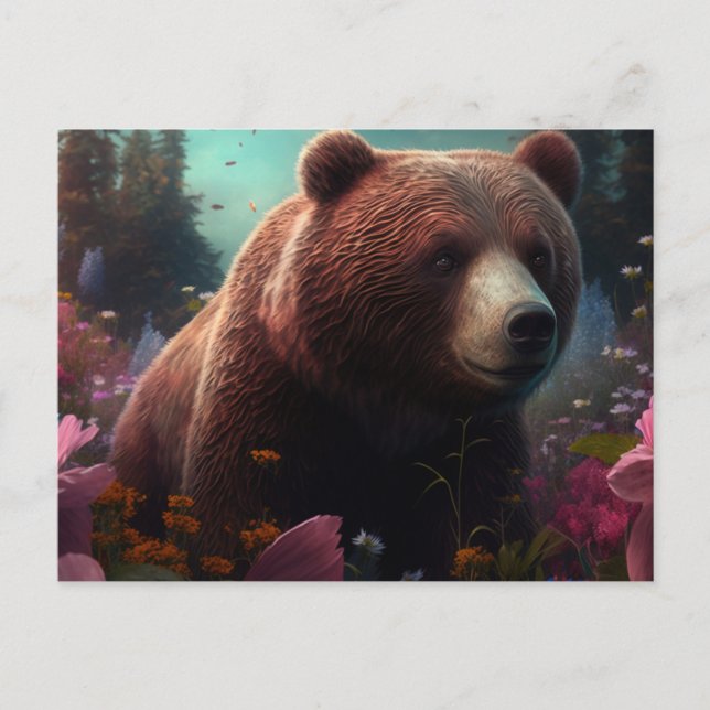 Postcards bear Flower (Front)