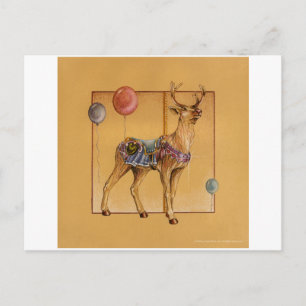 Postcards - Carousel Reindeer or Elk