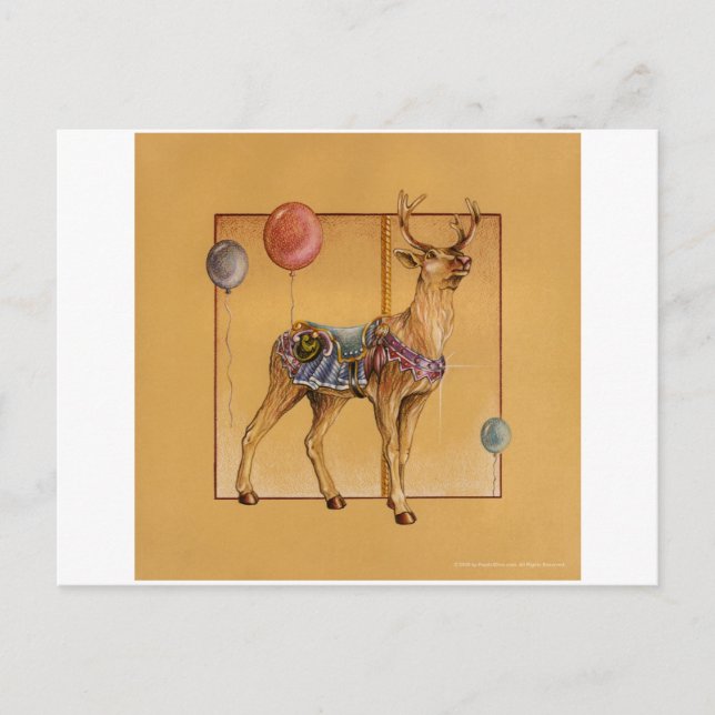 Postcards - Carousel Reindeer or Elk (Front)