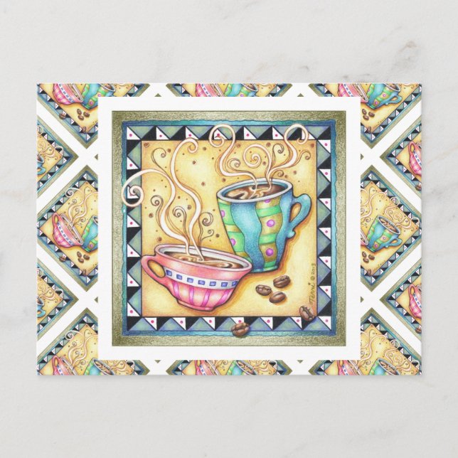 POSTCARDS - COOL BEANS! COFFEE ART (Front)