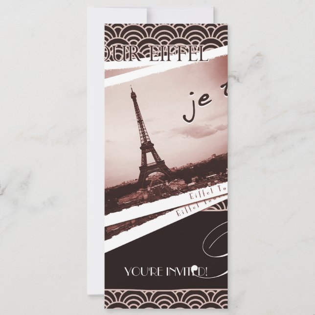 Postcards from Paris Farewell Party Invitation (Front)
