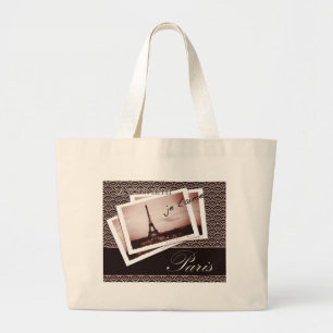 Postcards from Paris Large Tote Bag