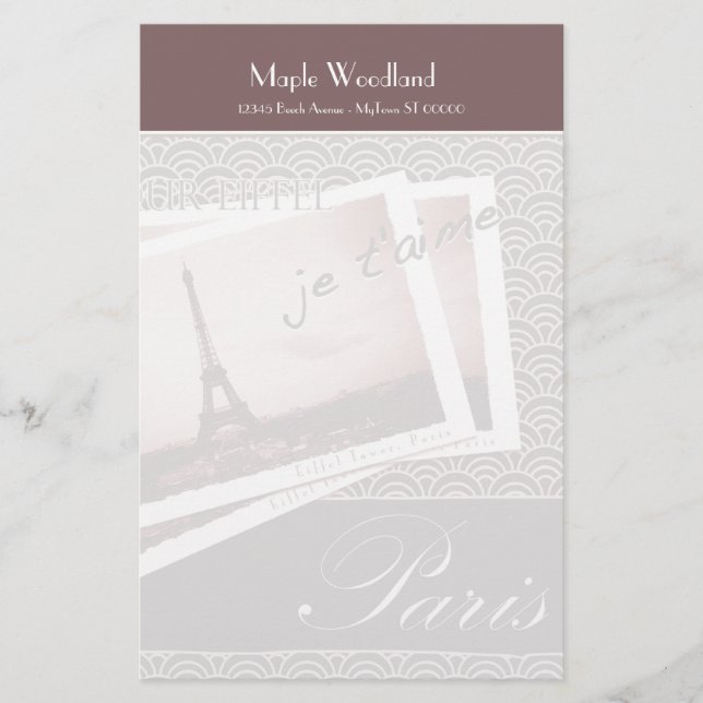 Postcards from Paris Personalised Paper (Front)