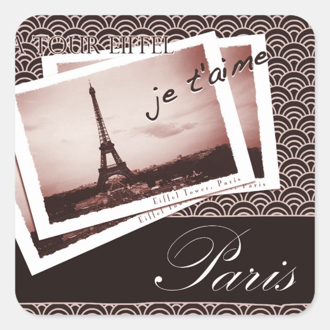 Postcards from Paris Square Sticker (Front)