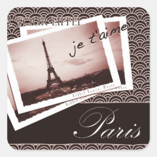 Postcards from Paris Square Sticker