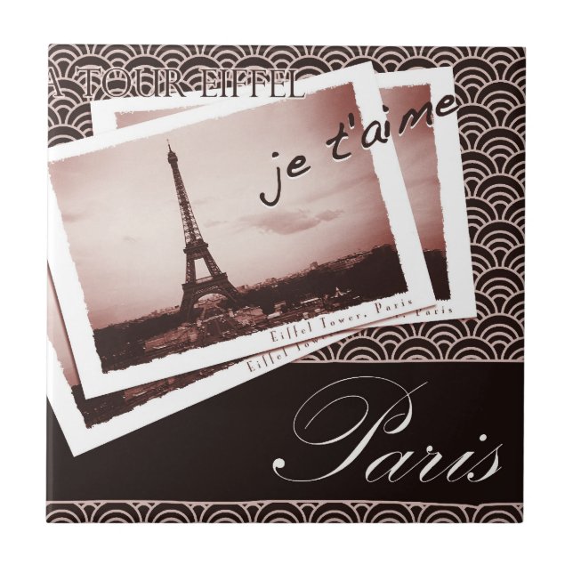 Postcards from Paris Vintage Design Tile (Front)
