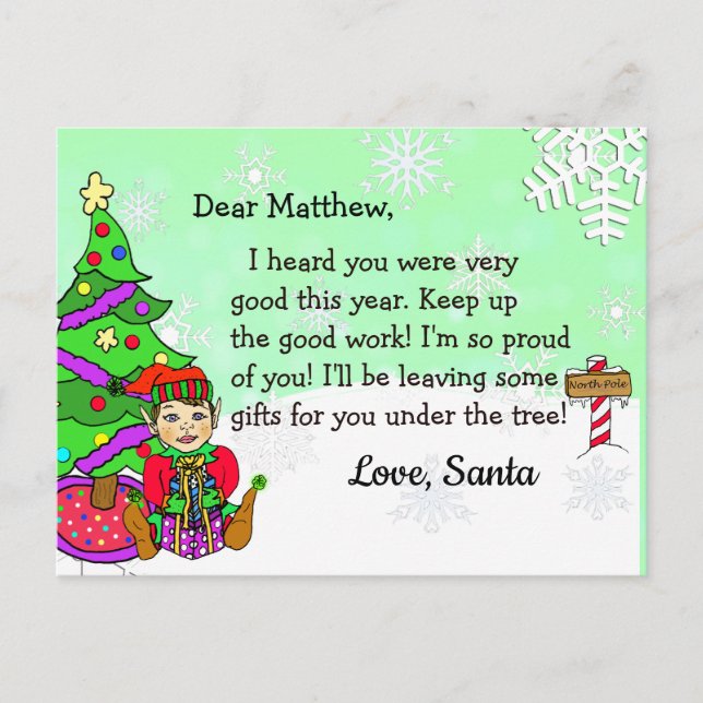 Postcards from Santa: Holiday Elf (Front)