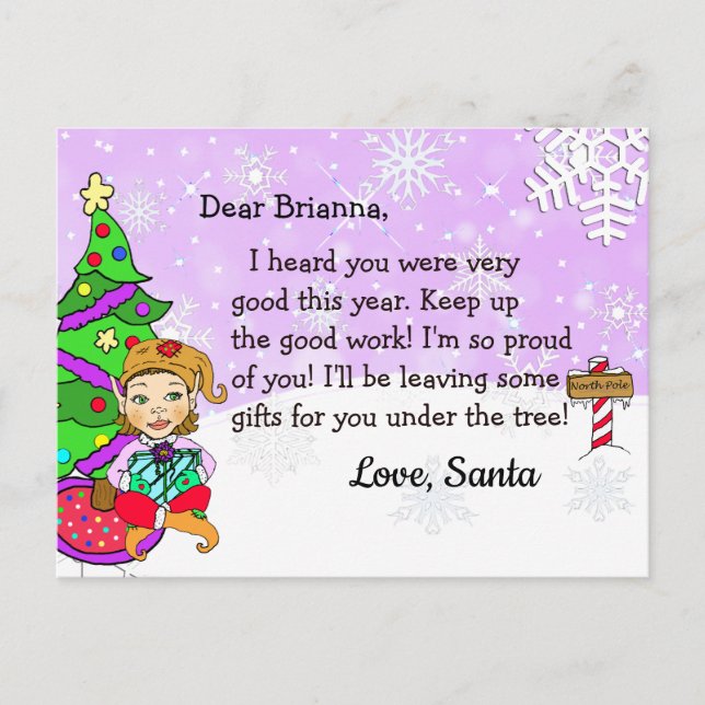 Postcards from Santa: Holiday Ethnic Elf (Front)