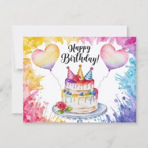 Postcards Happy Birthday Gateau