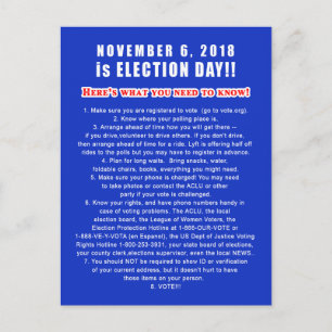 Postcards to Voters VOTERS CHECKLIST November 6