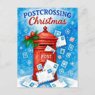 Postcrossing Christmas Festive Watercolor Postcard