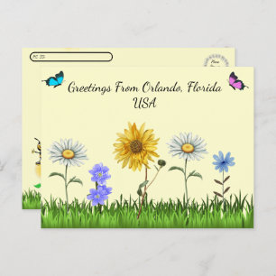 Postcrossing Cute Floral Greetings From Postcard