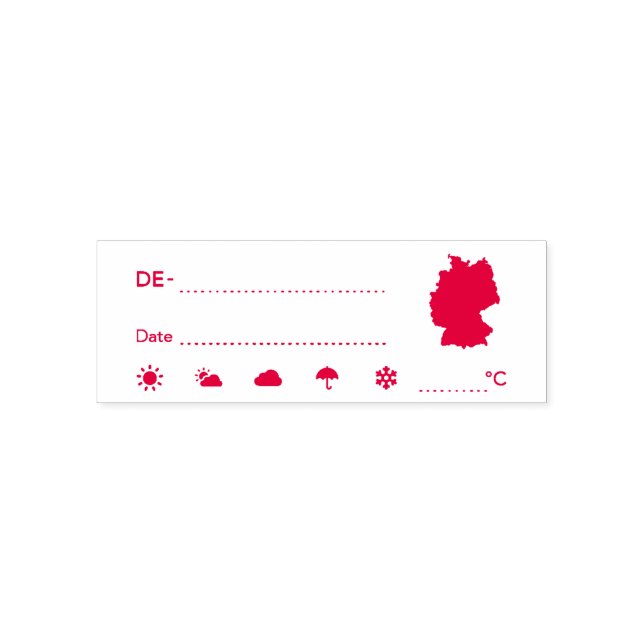 Postcrossing ID DE Germany Weather Date Self-inking Stamp (Design)