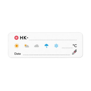 Postcrossing ID HK Hong Kong 香港 Weather Date ラベル Return Address Label