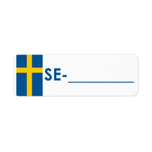 Postcrossing ID Label Sweden "Flag Style" Return Address Label