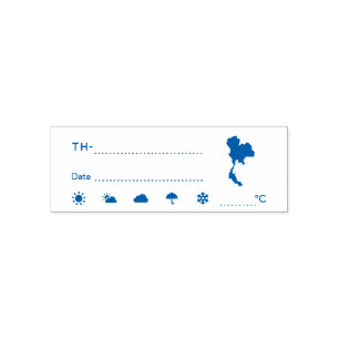 Postcrossing ID TH Thailand ประเทศไทย Weather Date Self-inking Stamp