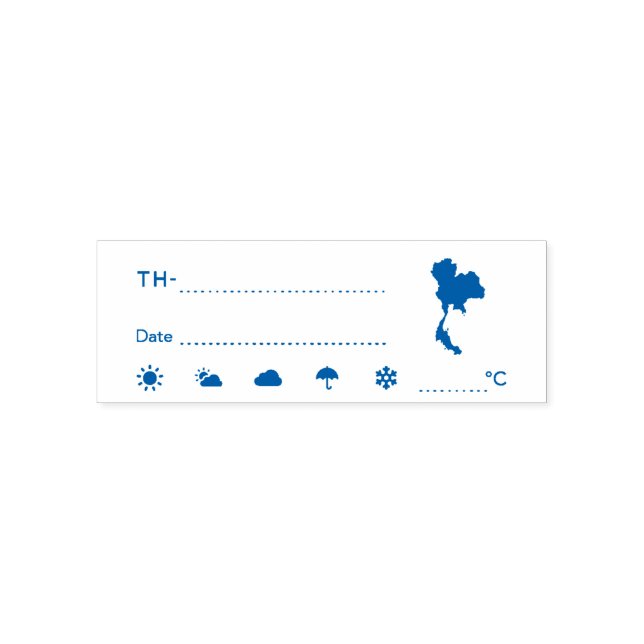 Postcrossing ID TH Thailand ประเทศไทย Weather Date Self-inking Stamp (Design)