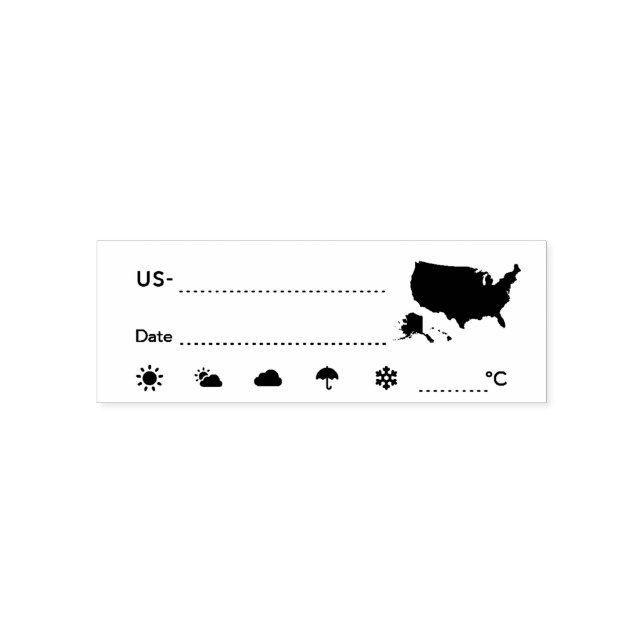 Postcrossing ID US America Weather Date C Self-inking Stamp (Design)