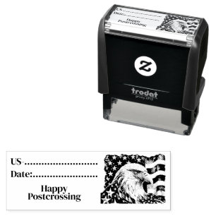 Postcrossing ID USA, USA Eagle Design,  Self-inking Stamp