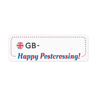 Postcrossing Postcard ID GB UK Postcrosser ラベル Return Address Label
