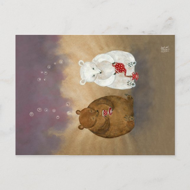 Postcrossing postcarw with Bears having tea Postcard (Front)