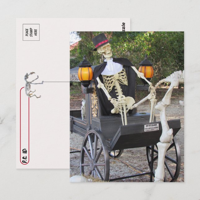 Postcrossing - Skeleton Horse Carraige Postcard (Front/Back)