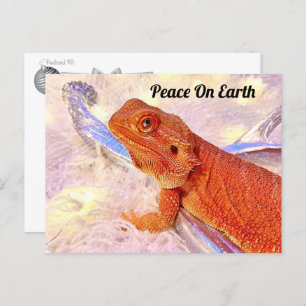 Postcrossing - Teak the Bearded Dragon Christmas  Postcard