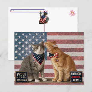 Postcrossing - USA Patriot Cats Postcard