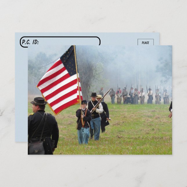 Postcrossing War March - Civil War Reenactment  Postcard (Front/Back)