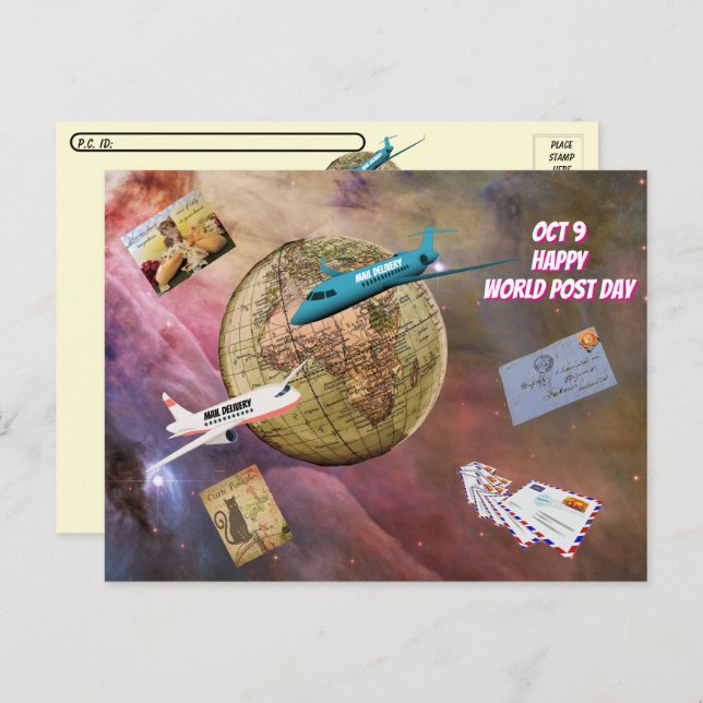 Postcrossing World Post Day Postcard (Oct 9) (Front/Back)