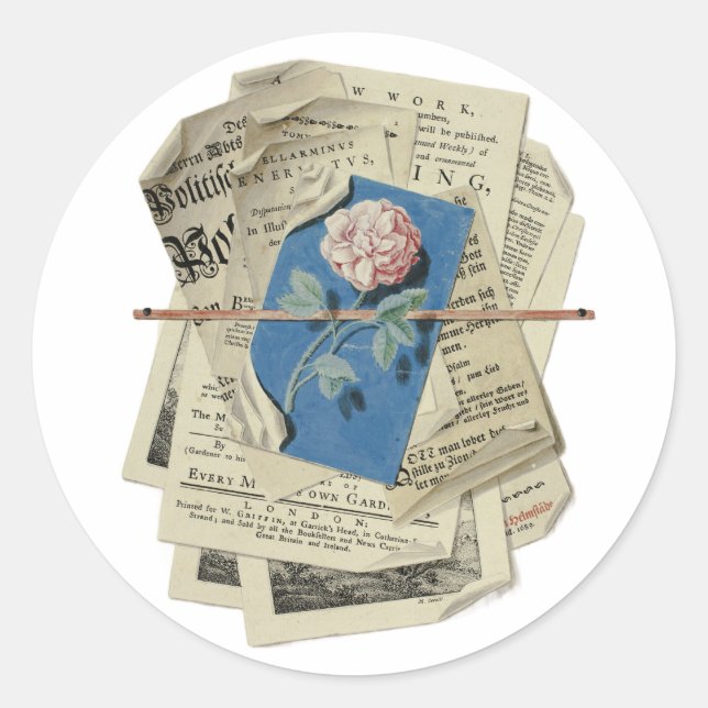 Posted Notices and Prints Scrapbooking Art Classic Round Sticker (Front)