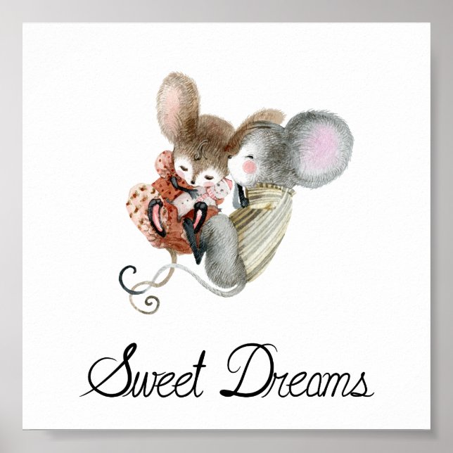 Poster (15,2 x 15,2cm) - Cute Little Mice (Front)