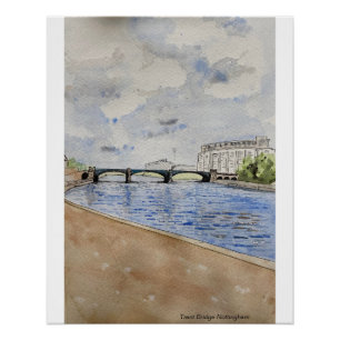 Poster 20"x25"  Trent Bridge Nottingham
